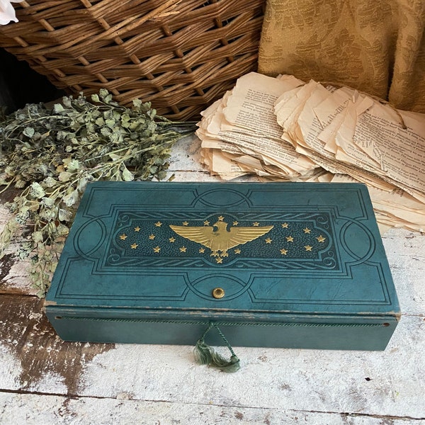 Cool Folding Box with Eagle and Stars Vintage Box