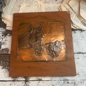 Copper Horse Rustic Art Piece Vintage Copper
