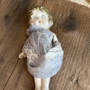 Porcelain  Bisque Vintage Doll Made in Japan Kewpie Style Doll