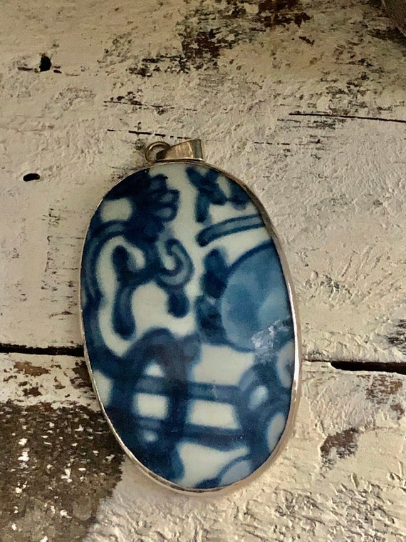 Asian Porcelain China Sterling Pendant Jewelry Vin