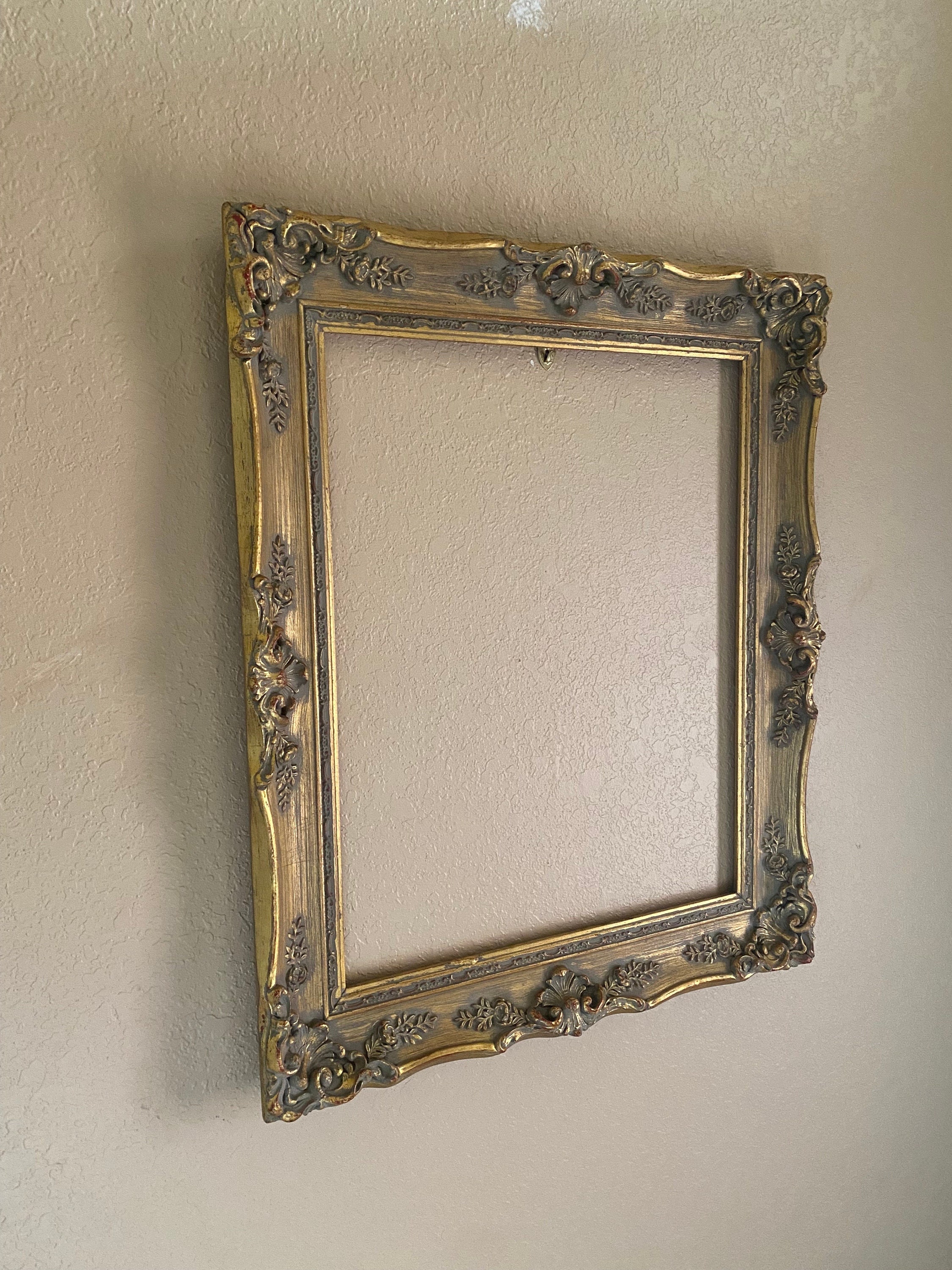 Vintage 1977 Intercraft Mirror Colored Glass Wood Frame