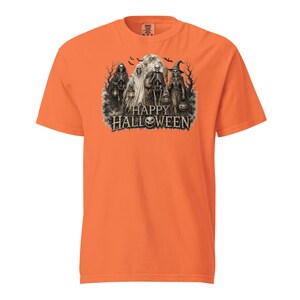 Halloween Comfort Colors® 1717 Shirt | Vintage Skeleton Halloween Tee | Spooky Ghost Witch Pumpkin Graphic | Unisex Garment-Dyed T-Shirt
