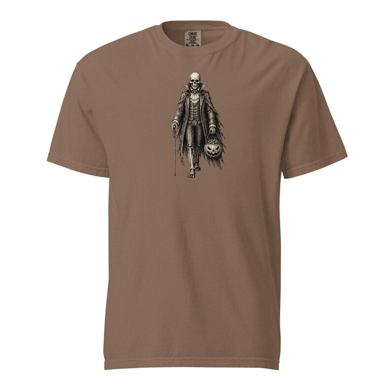 Skeleton Gentleman Shirt, Comfort Colors 1717, Victorian Halloween Tee, Gothic Skeleton Pumpkin Graphic, Vintage Spooky Unisex Gift