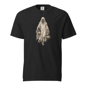 Ghost Skeleton Halloween Shirt, Comfort Colors 1717 Tee, Vintage Spooky Ghost Skeleton Graphic, Pumpkin Lantern Shirt, Unisex Halloween Tee