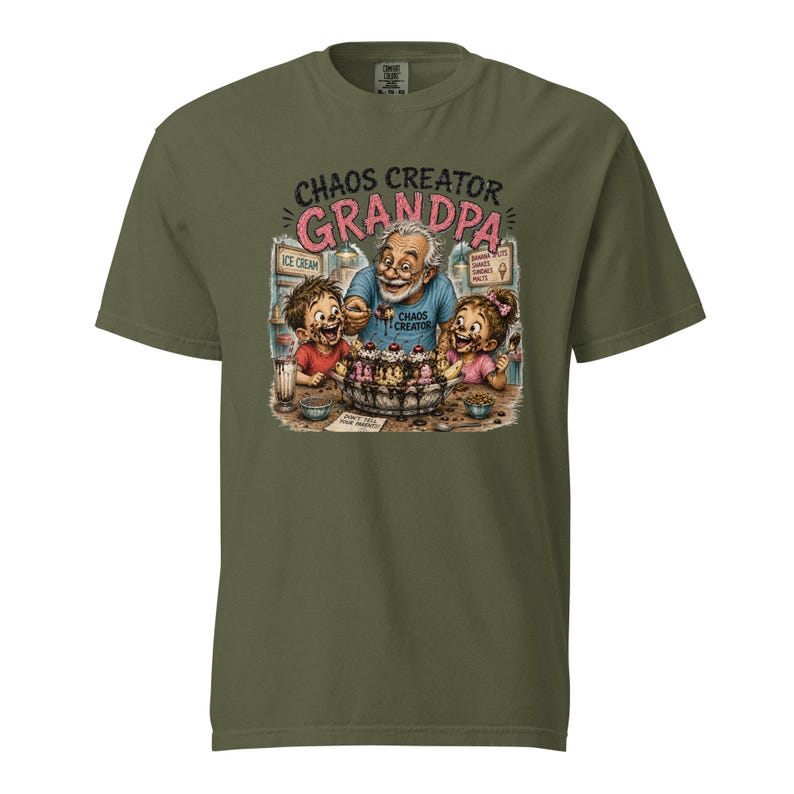 Chaos Creator Grandpa Shirt | Funny Grandpa Gift | Ice Cream Grandpa T-Shirt | Grandfather Gift | Gift for Papa | Family Humor Tee