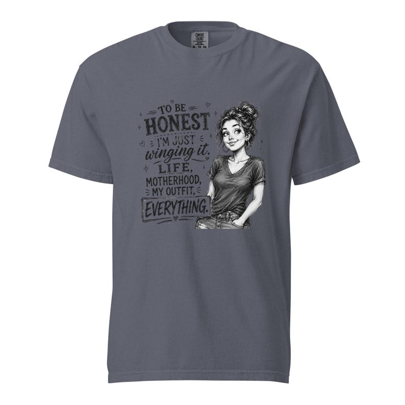 Messy Bun Mom Shirt, Just Winging It Tee, Funny Mom Life Motherhood My Outfit Everything, Sarcastic Mom T Shirt, Gift for Mom