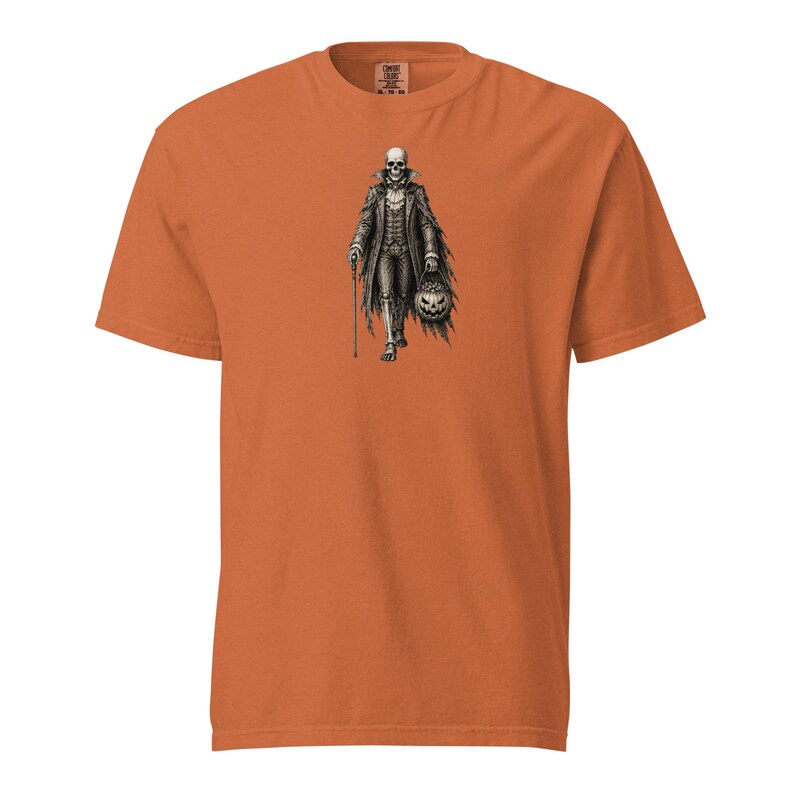 Skeleton Gentleman Shirt, Comfort Colors 1717, Victorian Halloween Tee, Gothic Skeleton Pumpkin Graphic, Vintage Spooky Unisex Gift