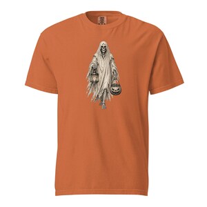 Ghost Skeleton Halloween Shirt, Comfort Colors 1717 Tee, Vintage Spooky Ghost Skeleton Graphic, Pumpkin Lantern Shirt, Unisex Halloween Tee