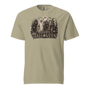 Halloween Comfort Colors® 1717 Shirt | Vintage Skeleton Halloween Tee | Spooky Ghost Witch Pumpkin Graphic | Unisex Garment-Dyed T-Shirt