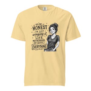 Messy Bun Mom Shirt, Just Winging It Tee, Funny Mom Life Motherhood My Outfit Everything, Sarcastic Mom T Shirt, Gift for Mom