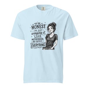 Messy Bun Mom Shirt, Just Winging It Tee, Funny Mom Life Motherhood My Outfit Everything, Sarcastic Mom T Shirt, Gift for Mom