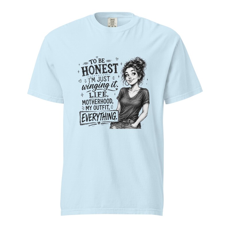 Messy Bun Mom Shirt, Just Winging It Tee, Funny Mom Life Motherhood My Outfit Everything, Sarcastic Mom T Shirt, Gift for Mom