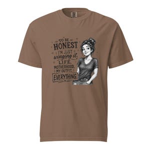Messy Bun Mom Shirt, Just Winging It Tee, Funny Mom Life Motherhood My Outfit Everything, Sarcastic Mom T Shirt, Gift for Mom
