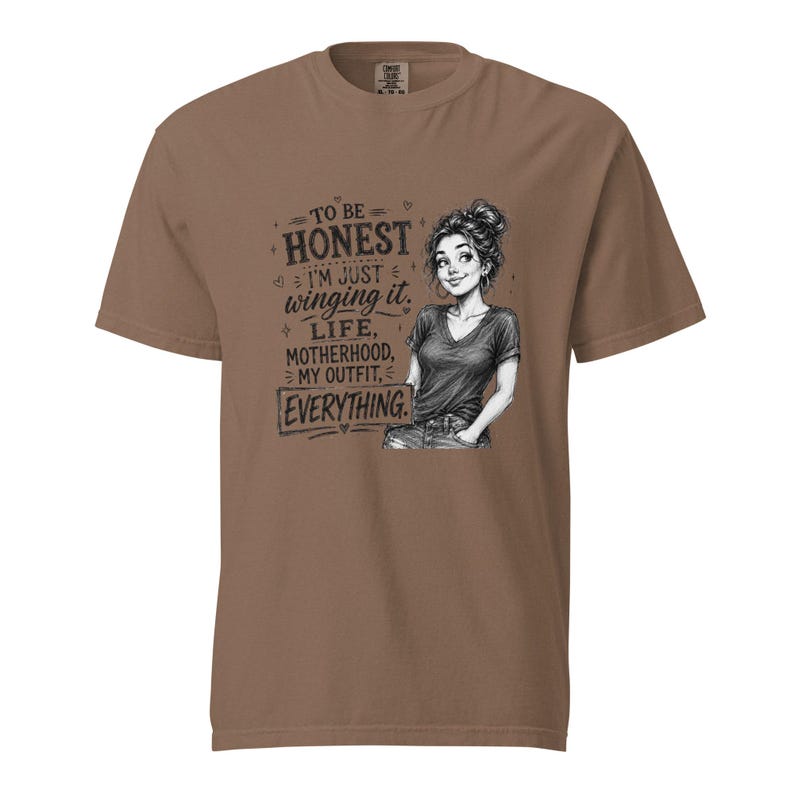 Messy Bun Mom Shirt, Just Winging It Tee, Funny Mom Life Motherhood My Outfit Everything, Sarcastic Mom T Shirt, Gift for Mom