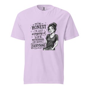 Messy Bun Mom Shirt, Just Winging It Tee, Funny Mom Life Motherhood My Outfit Everything, Sarcastic Mom T Shirt, Gift for Mom