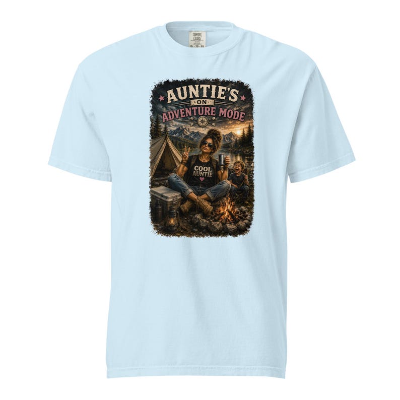 Auntie's Adventure Mode Shirt | Funny Camping Aunt Shirt | Cool Aunt Gift | Hiking Tee | Outdoor Lover Shirt | Chaos Creator Auntie