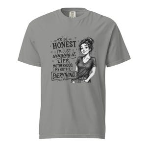 Messy Bun Mom Shirt, Just Winging It Tee, Funny Mom Life Motherhood My Outfit Everything, Sarcastic Mom T Shirt, Gift for Mom