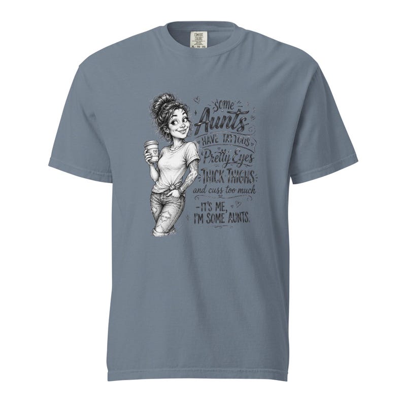 Tattooed Aunt Shirt, Some Aunts Have Tattoos Thick Thighs Tee, Funny Cool Aunt T Shirt, Messy Bun Auntie Gift, Gift for Aunt