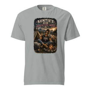 Auntie's Adventure Mode Shirt | Funny Camping Aunt Shirt | Cool Aunt Gift | Hiking Tee | Outdoor Lover Shirt | Chaos Creator Auntie