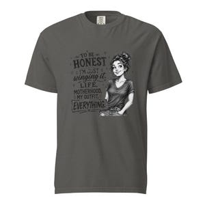 Messy Bun Mom Shirt, Just Winging It Tee, Funny Mom Life Motherhood My Outfit Everything, Sarcastic Mom T Shirt, Gift for Mom