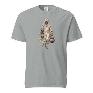 Ghost Skeleton Halloween Shirt, Comfort Colors 1717 Tee, Vintage Spooky Ghost Skeleton Graphic, Pumpkin Lantern Shirt, Unisex Halloween Tee