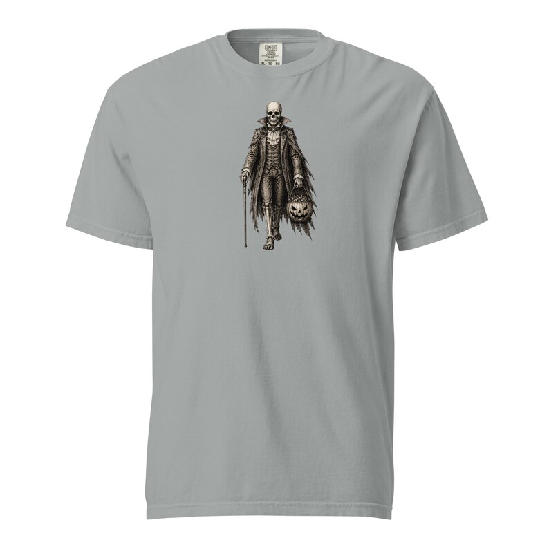 Skeleton Gentleman Shirt, Comfort Colors 1717, Victorian Halloween Tee, Gothic Skeleton Pumpkin Graphic, Vintage Spooky Unisex Gift