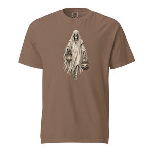 Ghost Skeleton Halloween Shirt, Comfort Colors 1717 Tee, Vintage Spooky Ghost Skeleton Graphic, Pumpkin Lantern Shirt, Unisex Halloween Tee