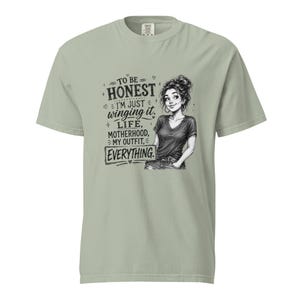 Messy Bun Mom Shirt, Just Winging It Tee, Funny Mom Life Motherhood My Outfit Everything, Sarcastic Mom T Shirt, Gift for Mom