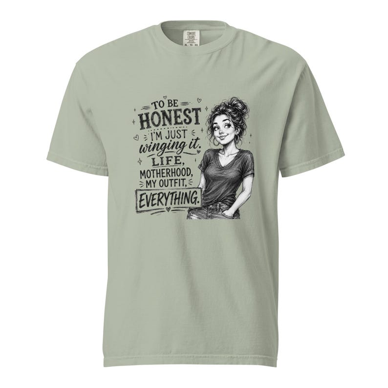 Messy Bun Mom Shirt, Just Winging It Tee, Funny Mom Life Motherhood My Outfit Everything, Sarcastic Mom T Shirt, Gift for Mom