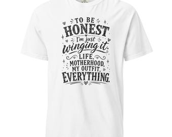 Camiseta divertida para mamás / Camiseta de maternidad "Simplemente improvisando" / Regalo para mamás primerizas
