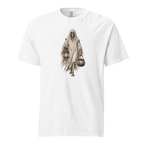 Ghost Skeleton Halloween Shirt, Comfort Colors 1717 Tee, Vintage Spooky Ghost Skeleton Graphic, Pumpkin Lantern Shirt, Unisex Halloween Tee