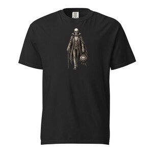 Skeleton Gentleman Shirt, Comfort Colors 1717, Victorian Halloween Tee, Gothic Skeleton Pumpkin Graphic, Vintage Spooky Unisex Gift