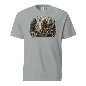 Halloween Comfort Colors® 1717 Shirt | Vintage Skeleton Halloween Tee | Spooky Ghost Witch Pumpkin Graphic | Unisex Garment-Dyed T-Shirt