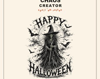 Vrolijk Halloween heksen-trui, griezelige gotische trui, vintage heksen-trui