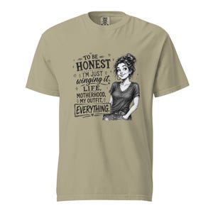 Messy Bun Mom Shirt, Just Winging It Tee, Funny Mom Life Motherhood My Outfit Everything, Sarcastic Mom T Shirt, Gift for Mom