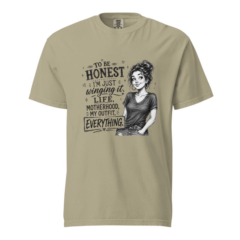 Messy Bun Mom Shirt, Just Winging It Tee, Funny Mom Life Motherhood My Outfit Everything, Sarcastic Mom T Shirt, Gift for Mom