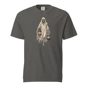 Ghost Skeleton Halloween Shirt, Comfort Colors 1717 Tee, Vintage Spooky Ghost Skeleton Graphic, Pumpkin Lantern Shirt, Unisex Halloween Tee