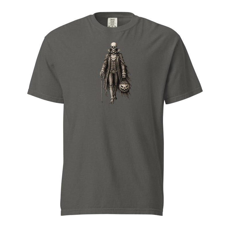 Skeleton Gentleman Shirt, Comfort Colors 1717, Victorian Halloween Tee, Gothic Skeleton Pumpkin Graphic, Vintage Spooky Unisex Gift