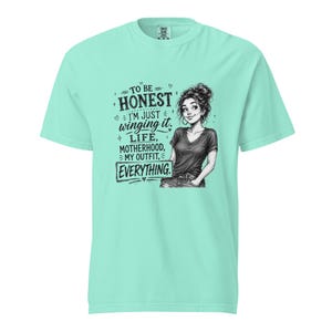 Messy Bun Mom Shirt, Just Winging It Tee, Funny Mom Life Motherhood My Outfit Everything, Sarcastic Mom T Shirt, Gift for Mom