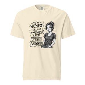 Messy Bun Mom Shirt, Just Winging It Tee, Funny Mom Life Motherhood My Outfit Everything, Sarcastic Mom T Shirt, Gift for Mom