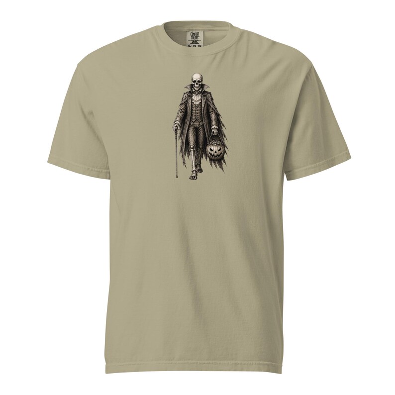 Skeleton Gentleman Shirt, Comfort Colors 1717, Victorian Halloween Tee, Gothic Skeleton Pumpkin Graphic, Vintage Spooky Unisex Gift