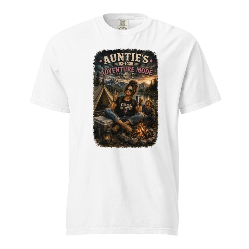 Auntie's Adventure Mode Shirt | Funny Camping Aunt Shirt | Cool Aunt Gift | Hiking Tee | Outdoor Lover Shirt | Chaos Creator Auntie