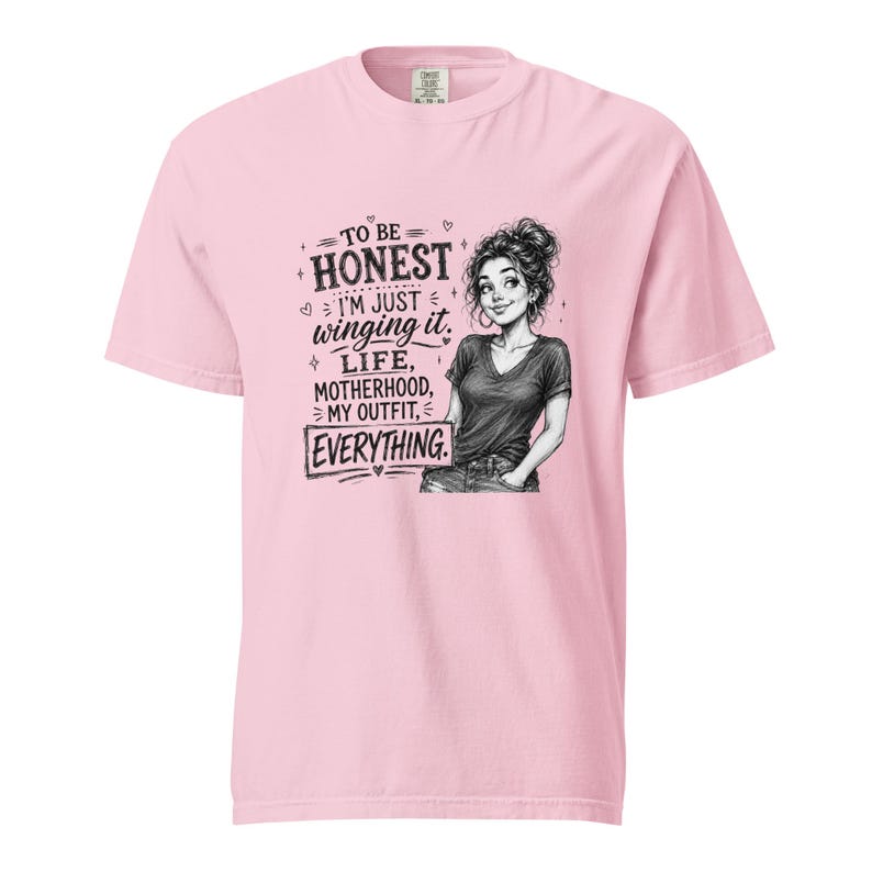 Messy Bun Mom Shirt, Just Winging It Tee, Funny Mom Life Motherhood My Outfit Everything, Sarcastic Mom T Shirt, Gift for Mom