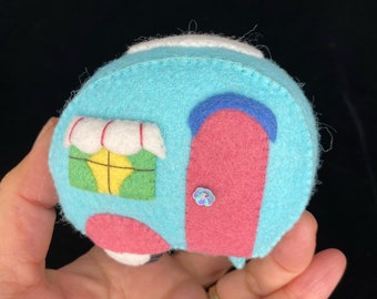 Blue Caravan Pin Cushion