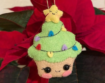 Christmas Tree Cupcake Ornament