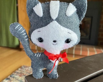 Grey Tabby Plush Kitty