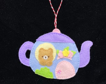 Felt Teapot Animal Home Gift tag/Ornament