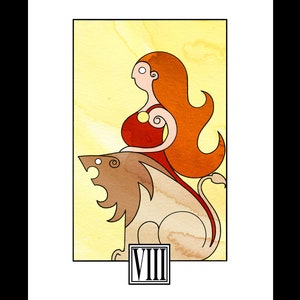 Strength - A Lazy Crow Tarot Deck Major Arcana Print