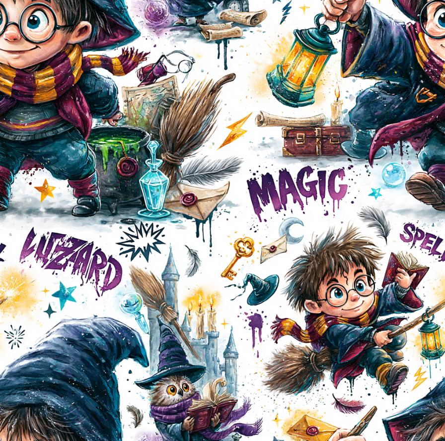Harry Potter Fabric Wizard Magic Fabric Owl Fabric Broom Castle Fabric Cartoon Fabric Quilting Fabri
