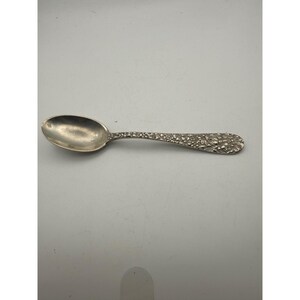Stieff Sterling Silver Rose Pattern Teaspoon Vintage Repousse Floral Flatware
